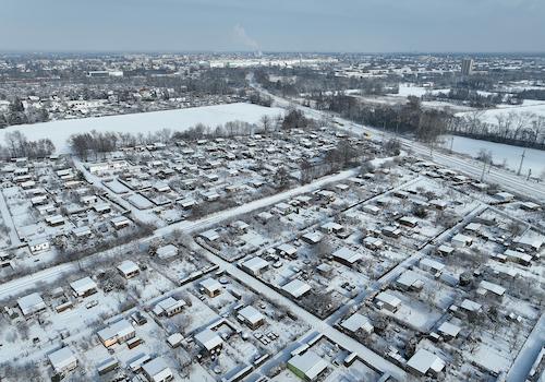 Im Winter - Blick nach Nord-Osten Richtung Stadtzentrum