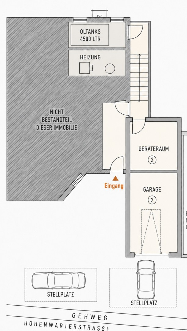 Eingang, Garage, Keller