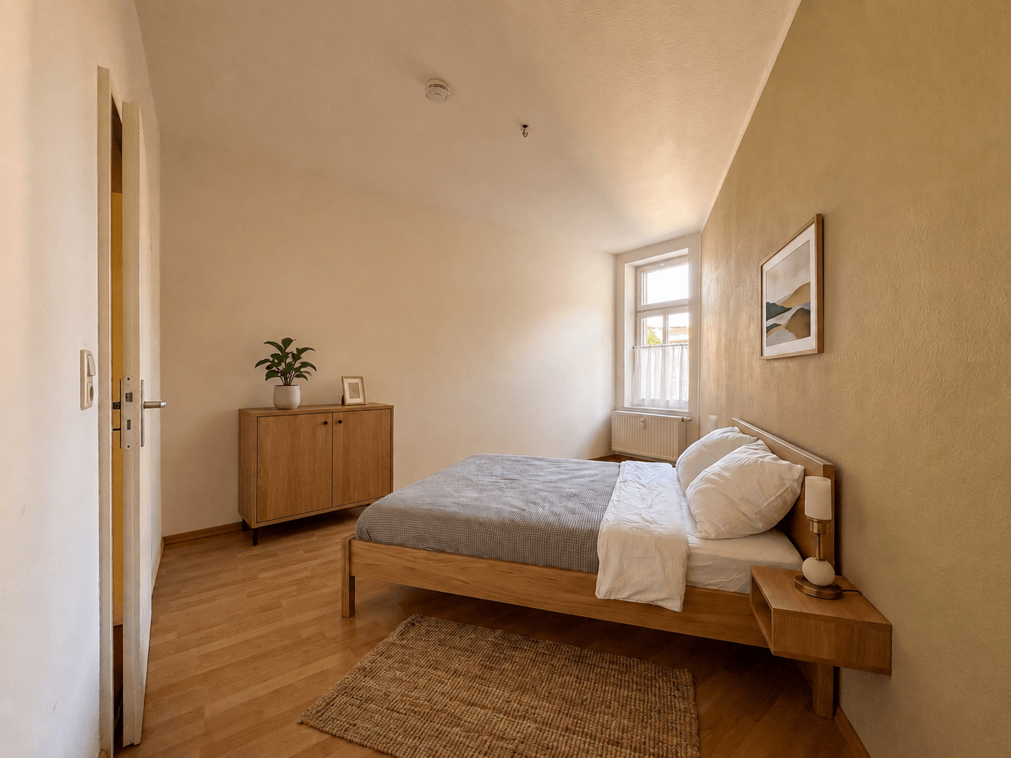 Schlafzimmer KI möbliert