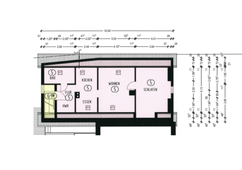 Dachgeschoss Grundriss Wohnung Nr.5
