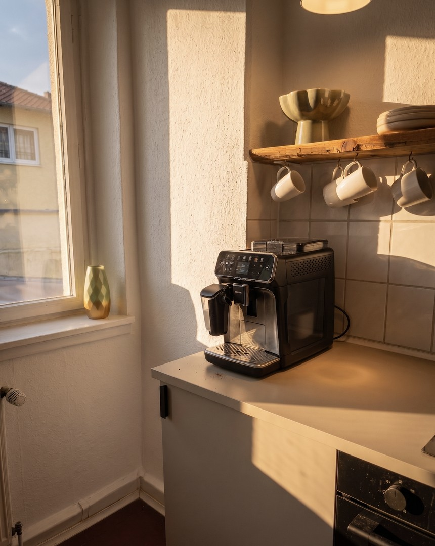 Küche mit Kaffeemaschine