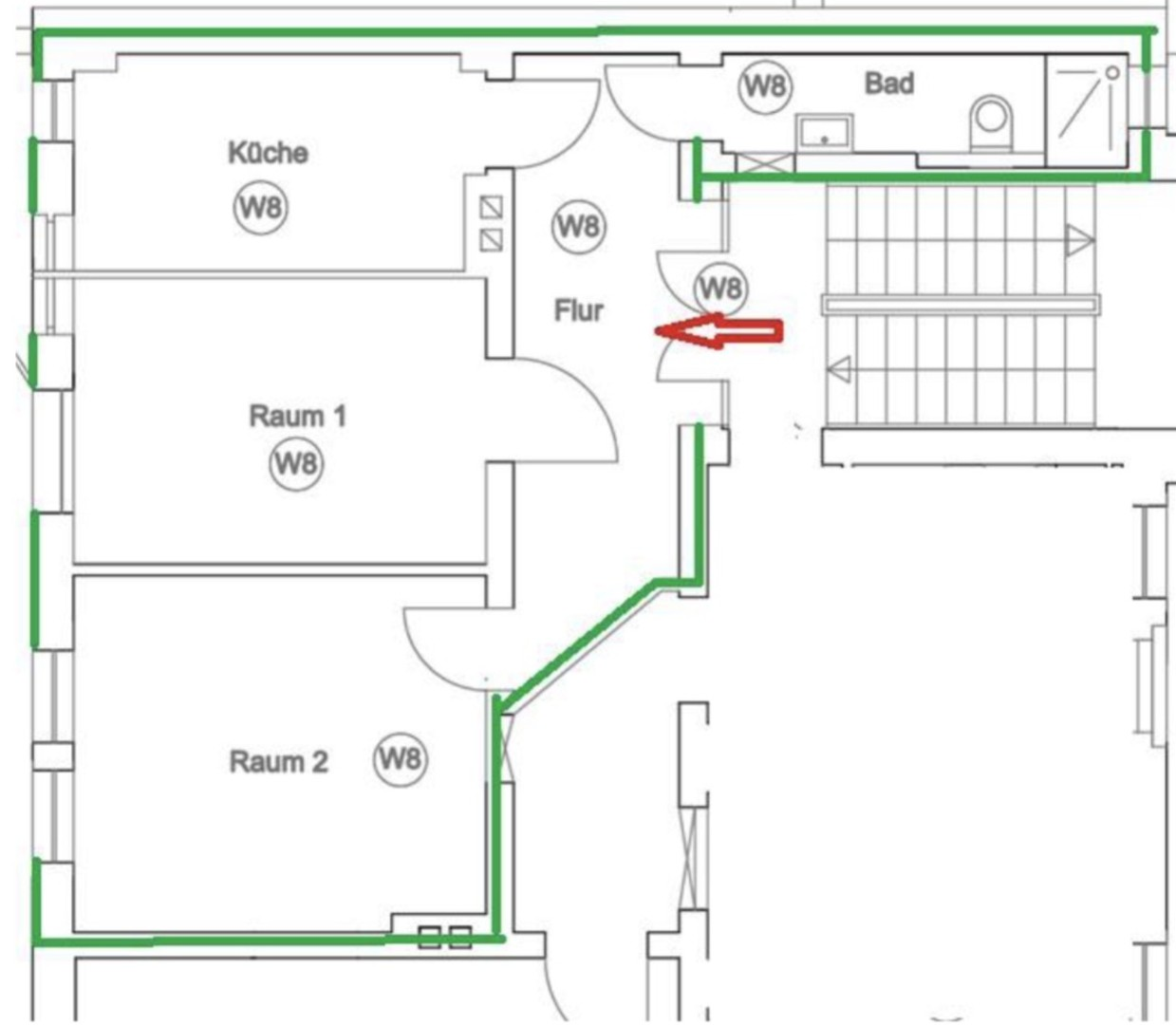 Grundriss der Wohnung