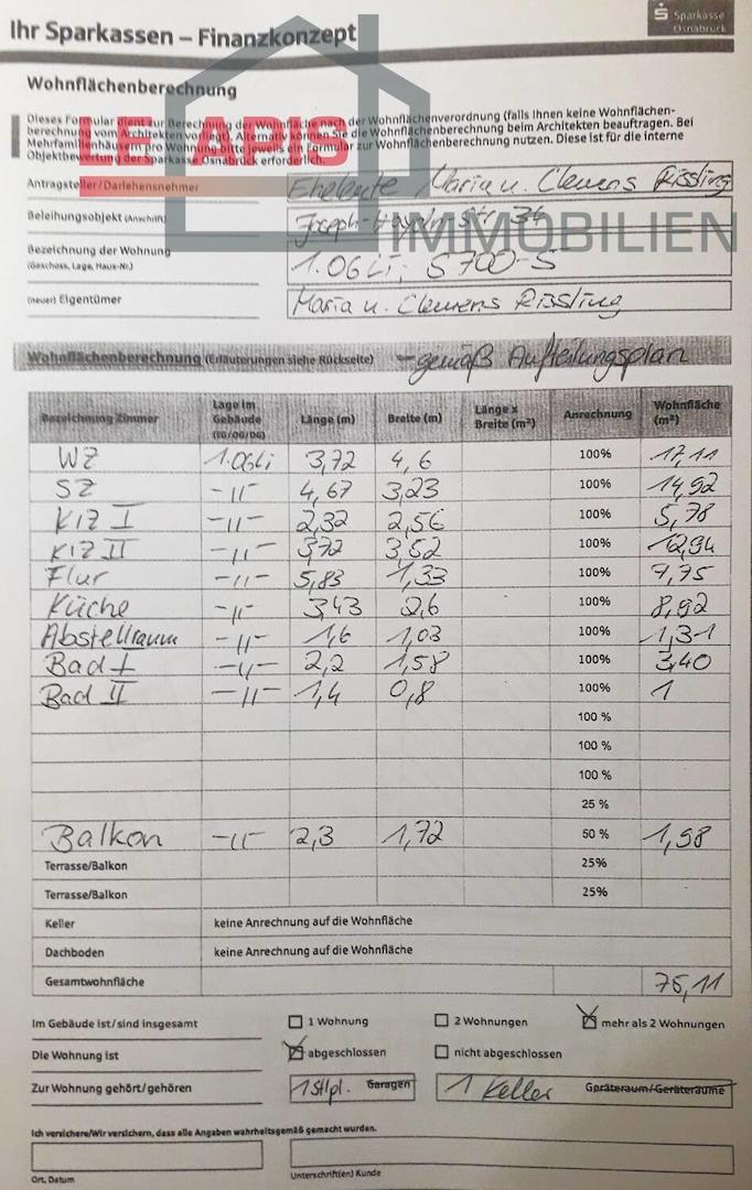 Wohnflächenberechnung