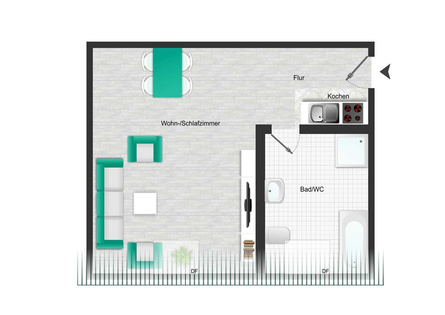 1-Raum-Wohnung-DG