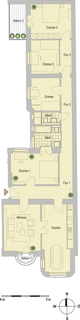 Grundriss Beletage