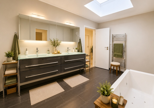 Badezimmer mit Whirlpoolwanne