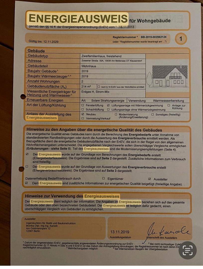 Energieausweis S.1