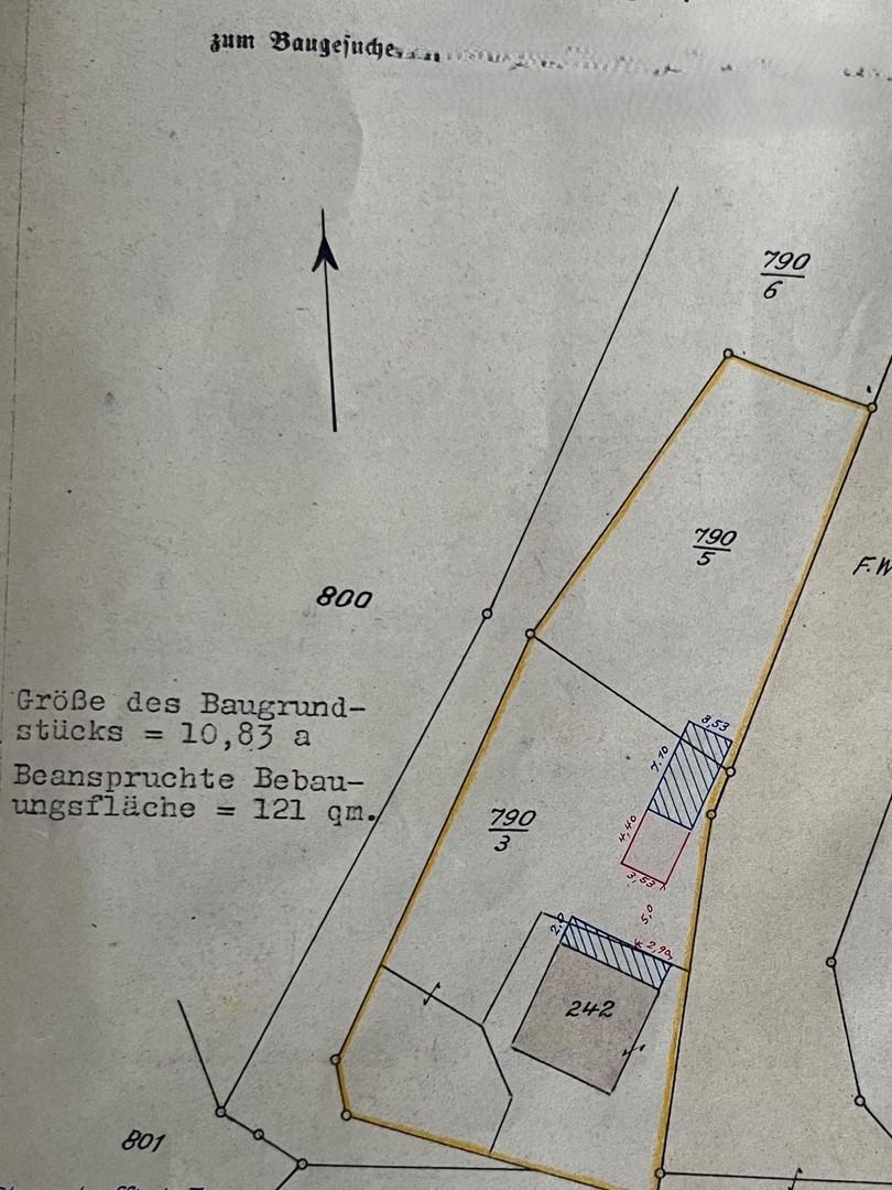 Lageplan mit Bauplatzreserve
