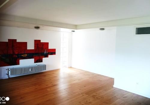 Wohnzimmer mit Küche