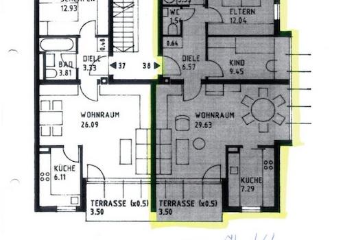 Rechte Wohnung