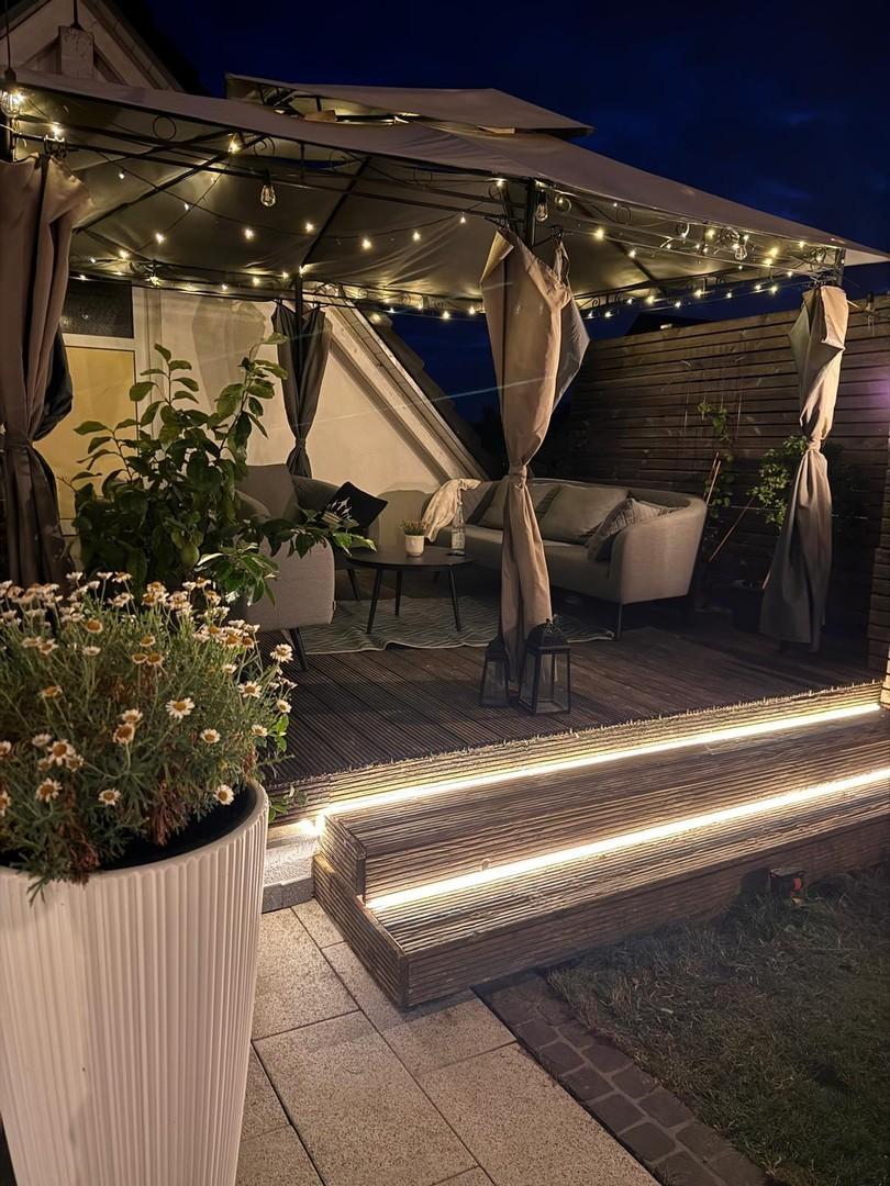 Terrassenausbau Abendsicht