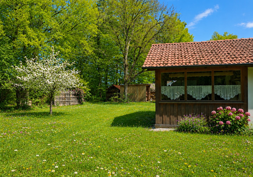 Blick R. Freisitz/Carport