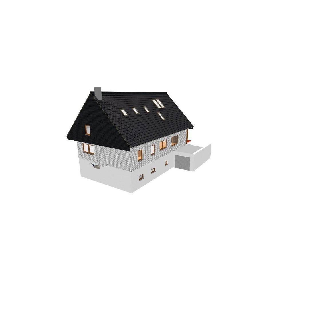 Straßenseite und Garage 3D