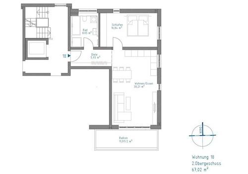 Grundriss - ca. QM-Wohnfläche