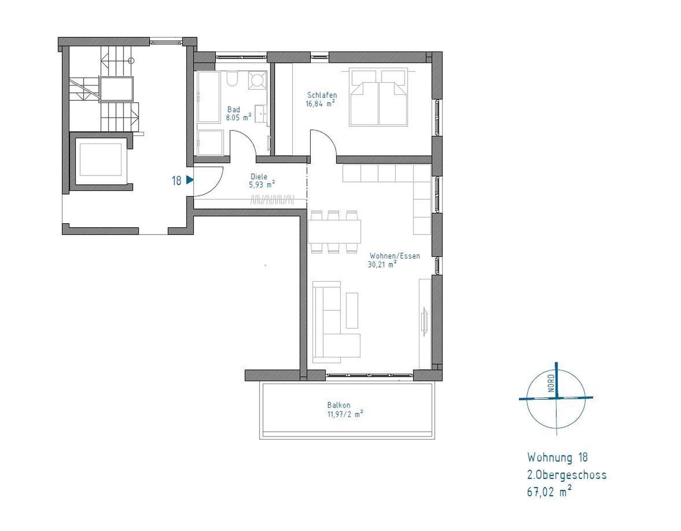 Grundriss - ca. QM-Wohnfläche