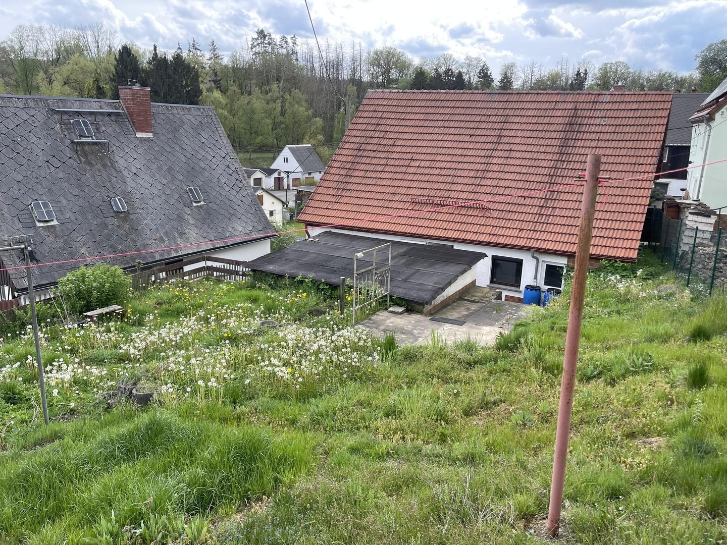 Garten Blick aufs Haus
