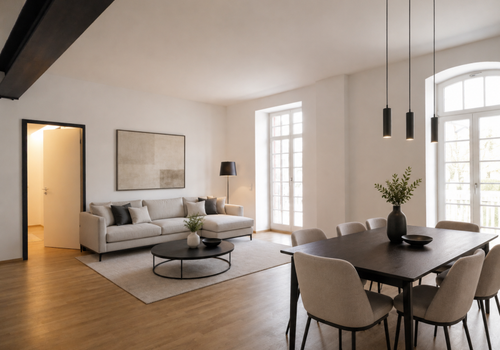 Eigentumswohnung | Wohnzimmer (Mögliche Einrichtung - Visualisierung)