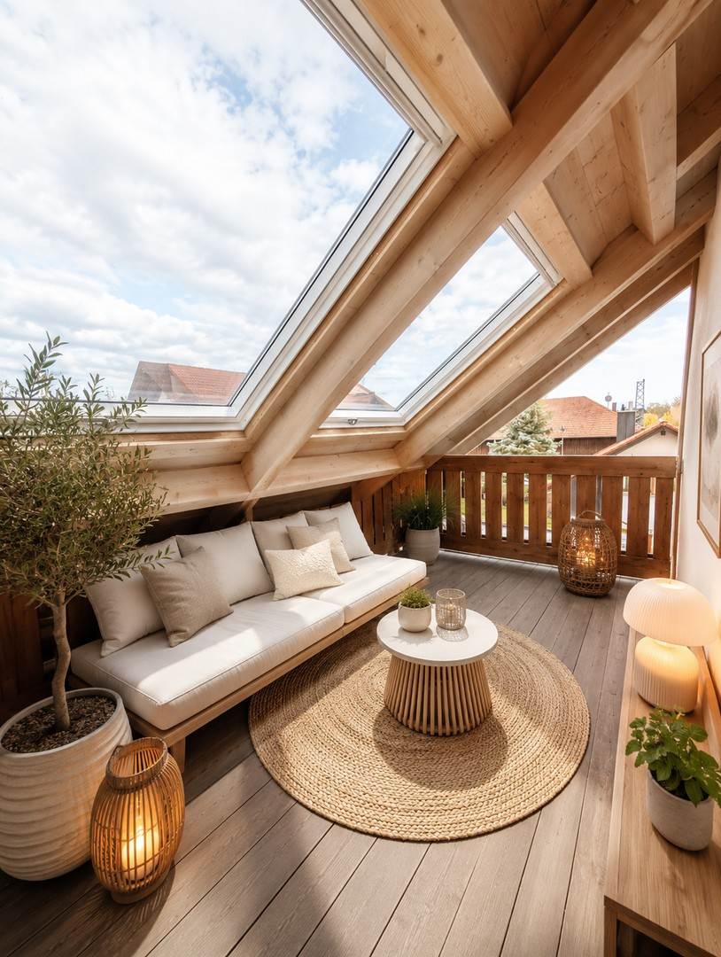 Überdachter Balkon KI generier