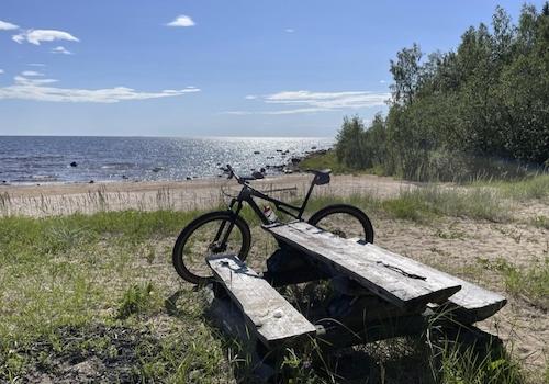 Sandstrand bei einer Radtour