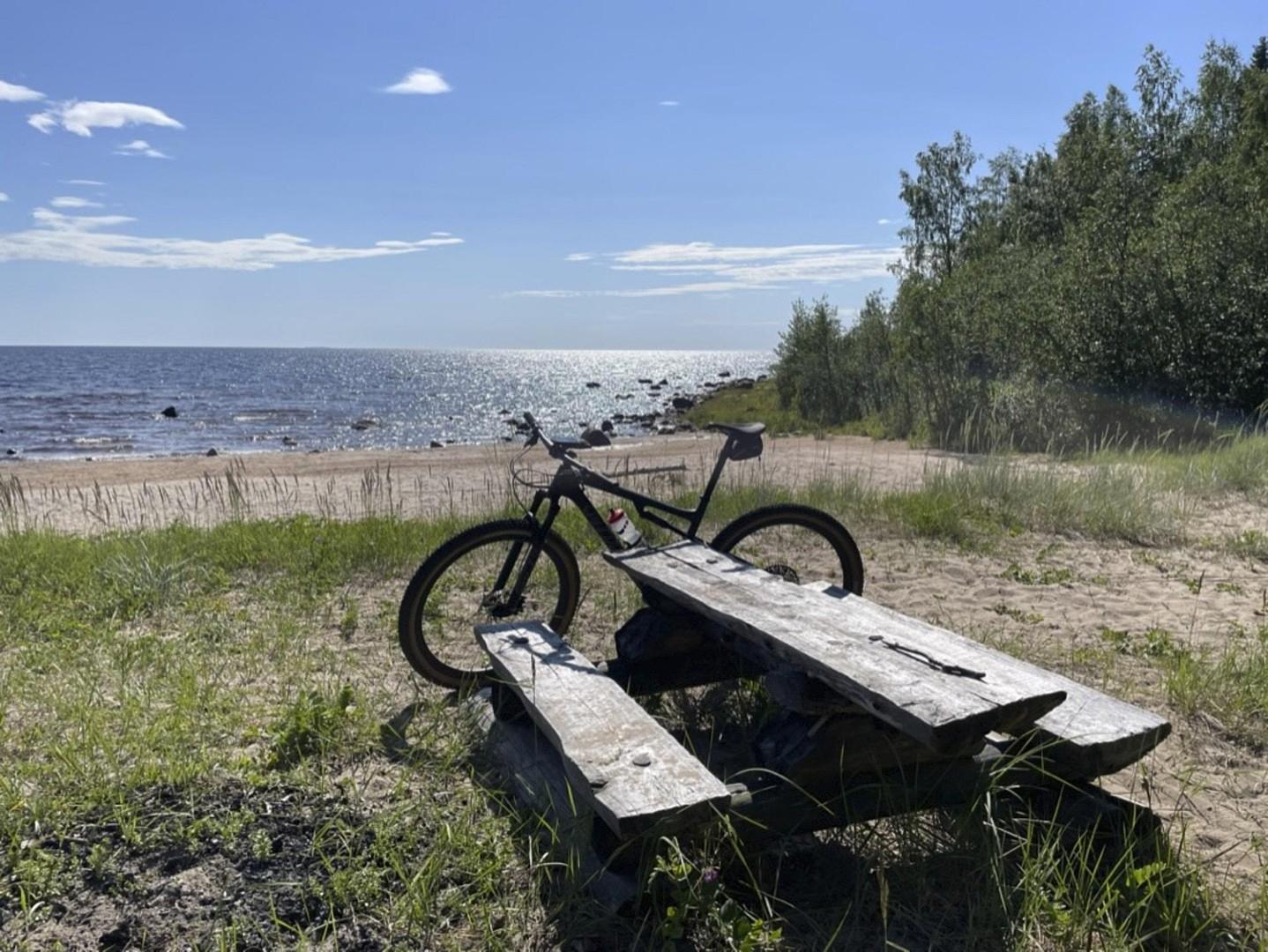 Sandstrand bei einer Radtour