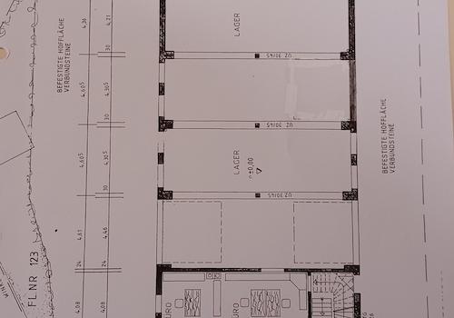 Grundriss Halle u. Büro