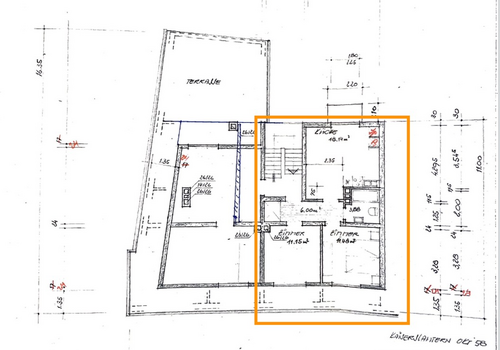 Grundris Wohnung (Orange)