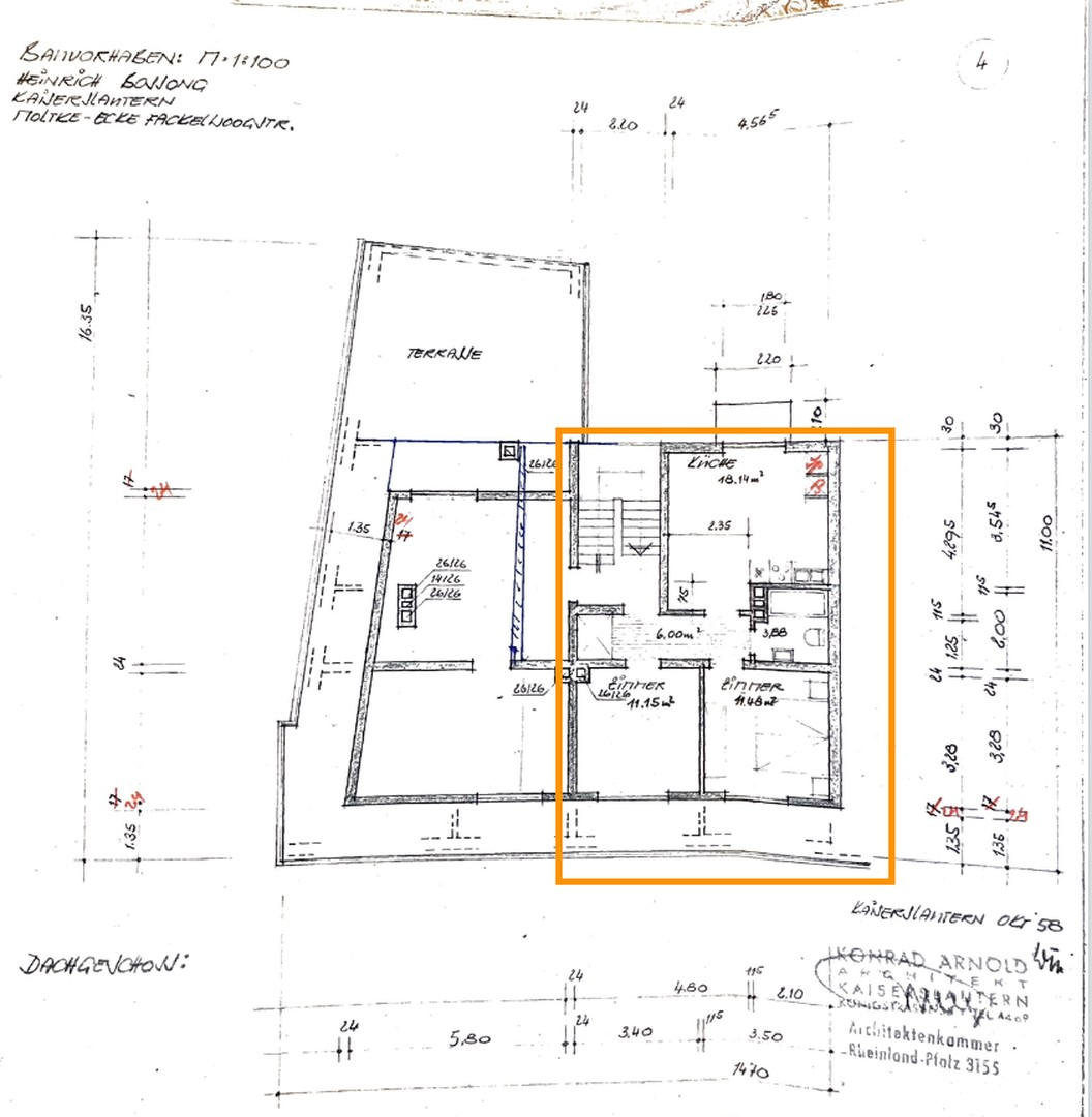 Grundris Wohnung (Orange)