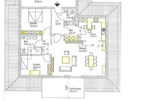 Grundriss der Penthousewohnung