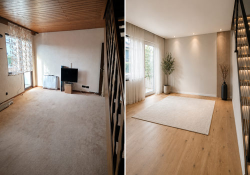 EG Wohnzimmer vorher / nachher