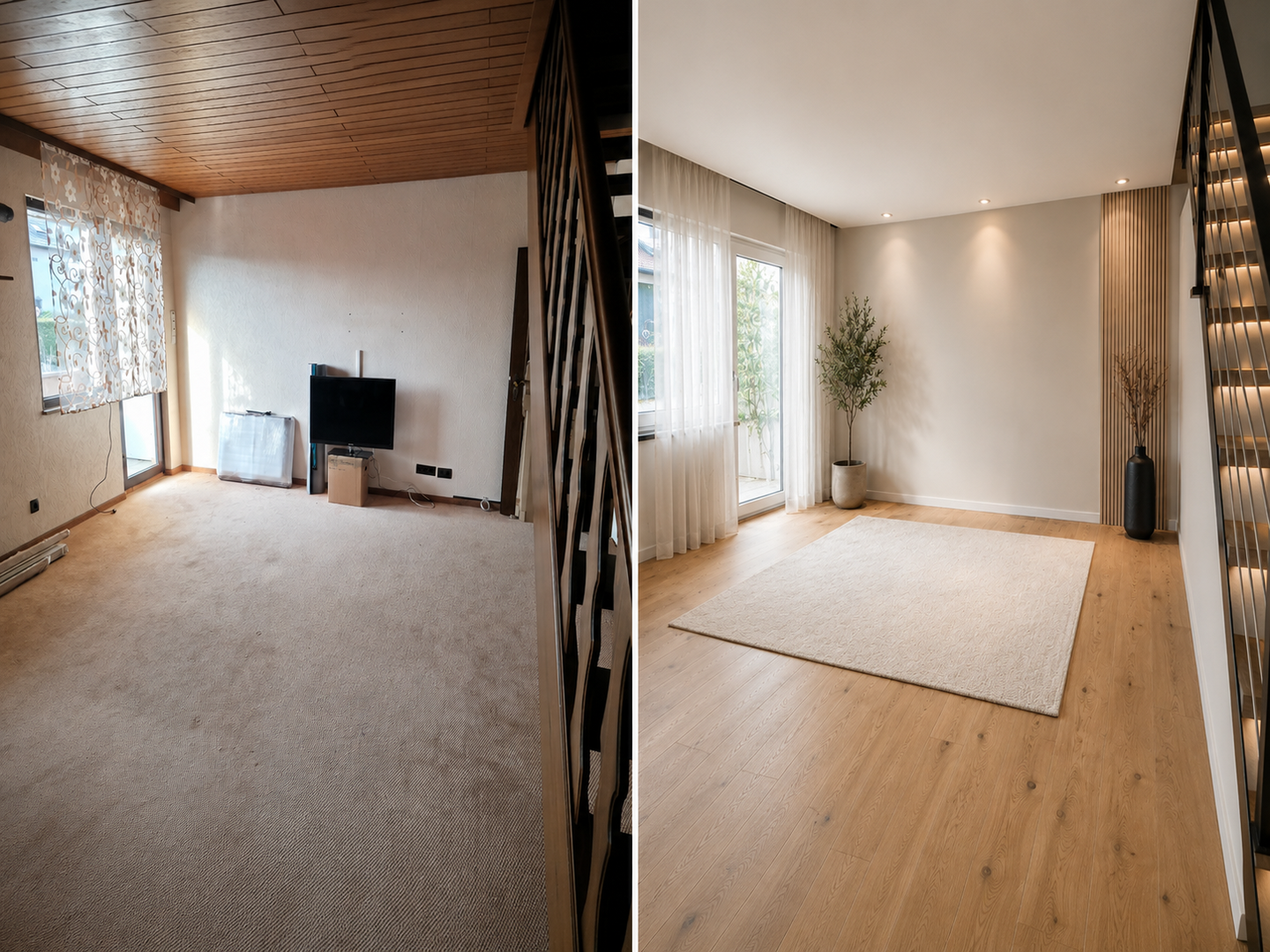 EG Wohnzimmer vorher / nachher