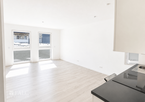 Blick in das Wohnzimmer vom Flur aus