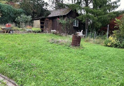 Garten mit Hütte