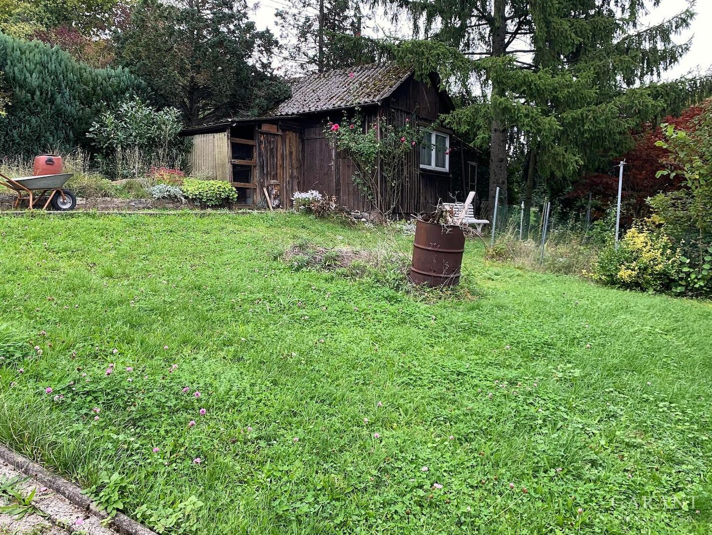 Garten mit Hütte