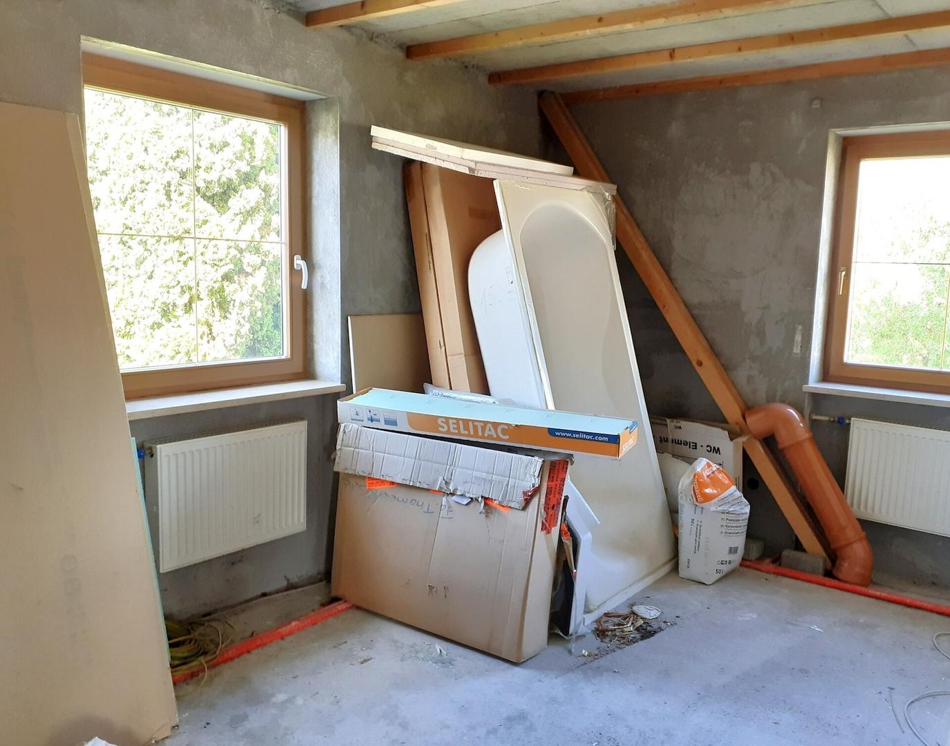 Zimmer 3 Obergeschoss, Bad in Vorbereitung