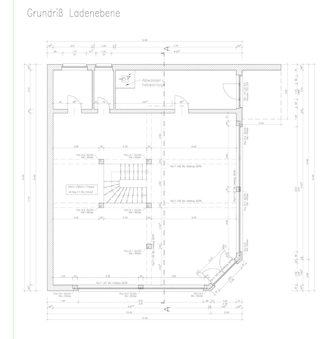 Grundriss Haupthaus Ladenebene