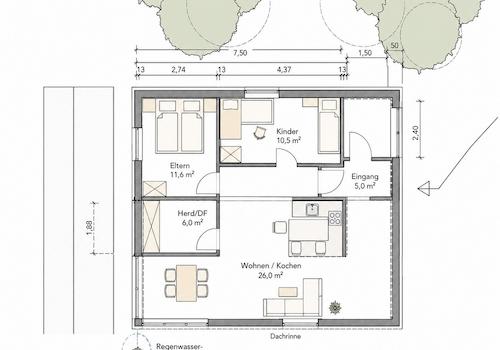 Genehmigter Grundriss