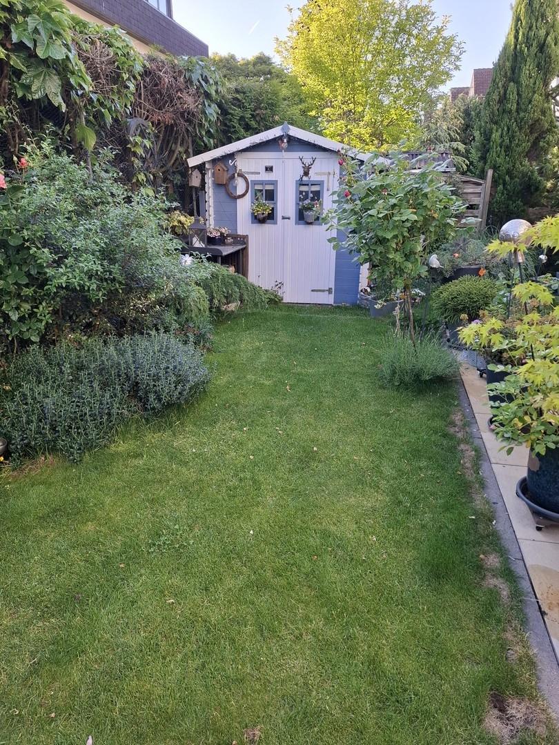 Garten mit Geräteschuppen