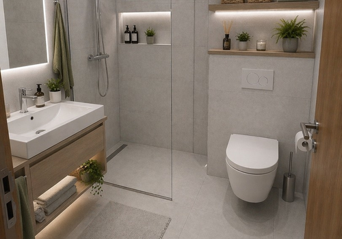 Idee Duschbad Erdgeschoss KI