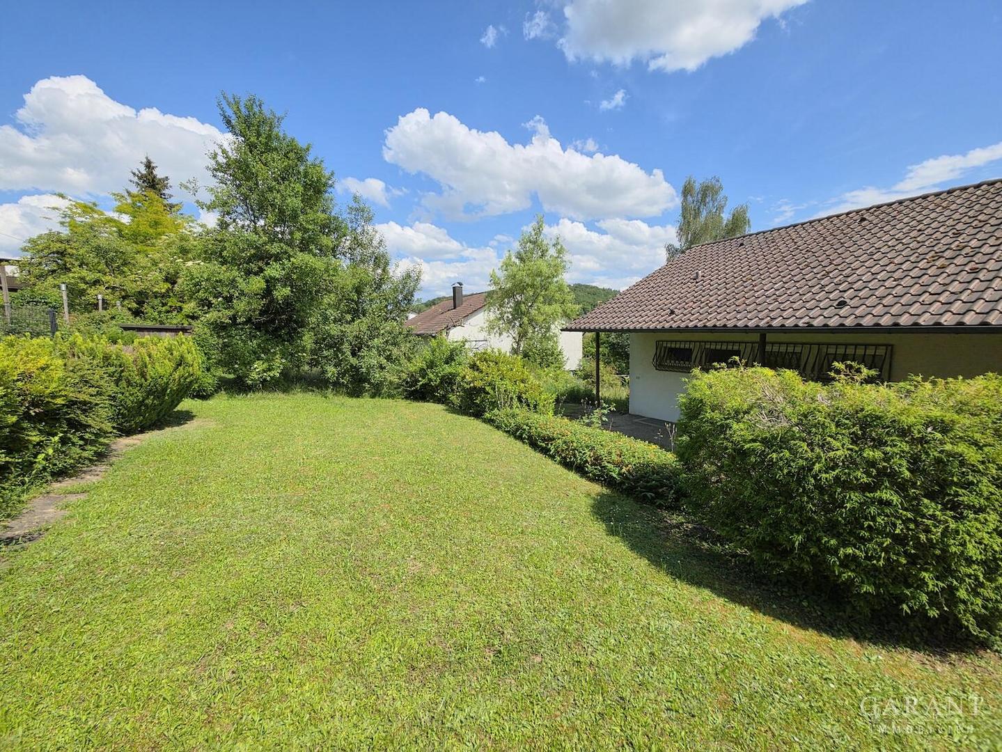 Rückseite Haus Garten oben links