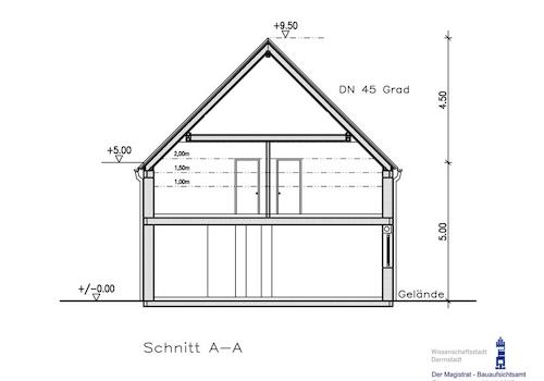 Schnitt Bauvoranfrage