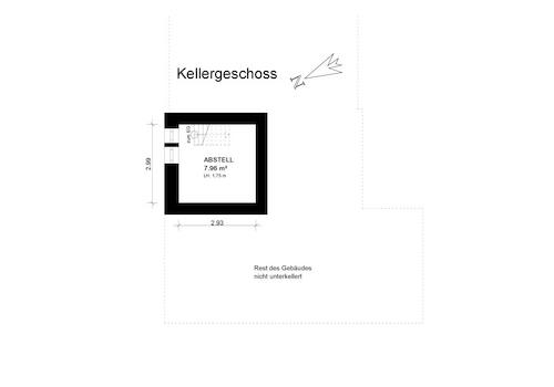 Grundriss Keller / vorderes Haus