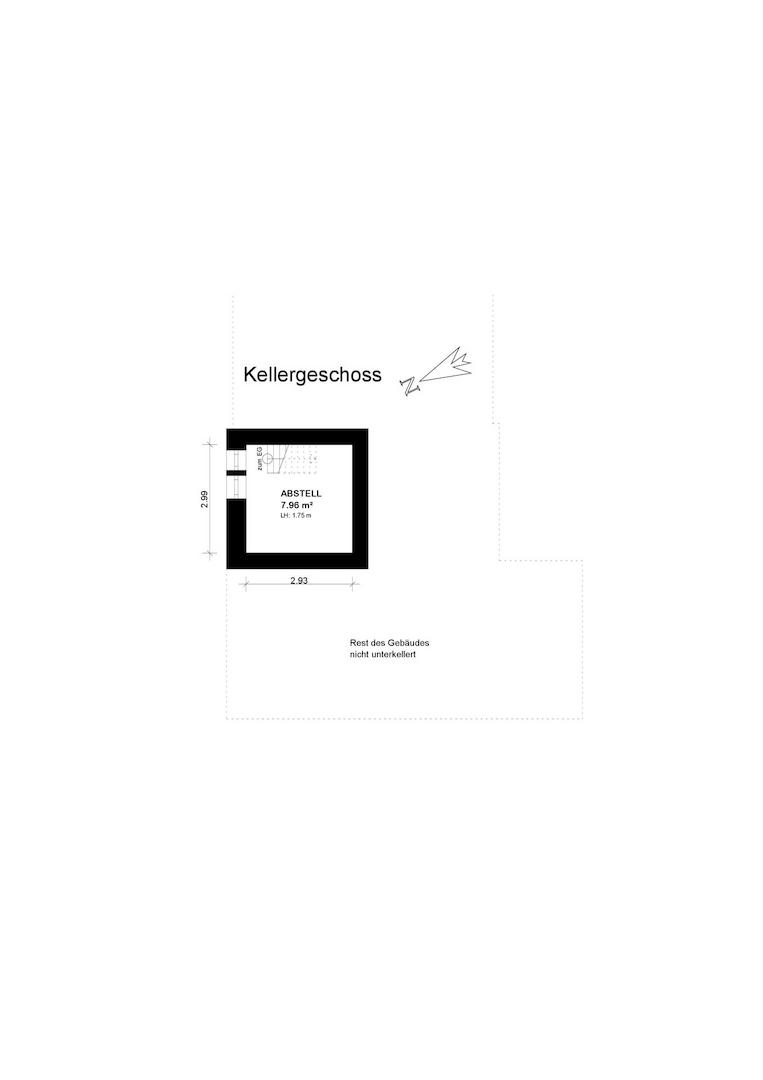 Grundriss Keller / vorderes Haus