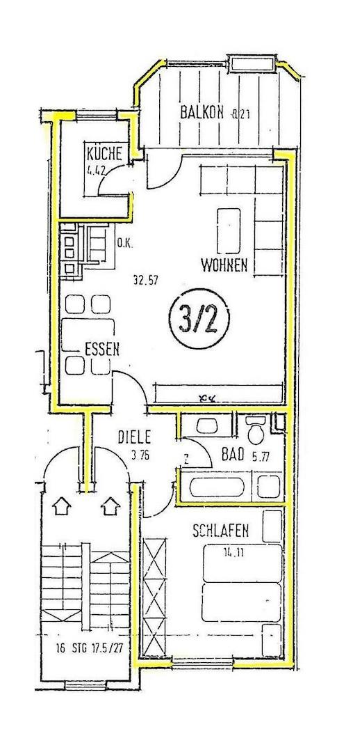 Grundriss der Wohnung