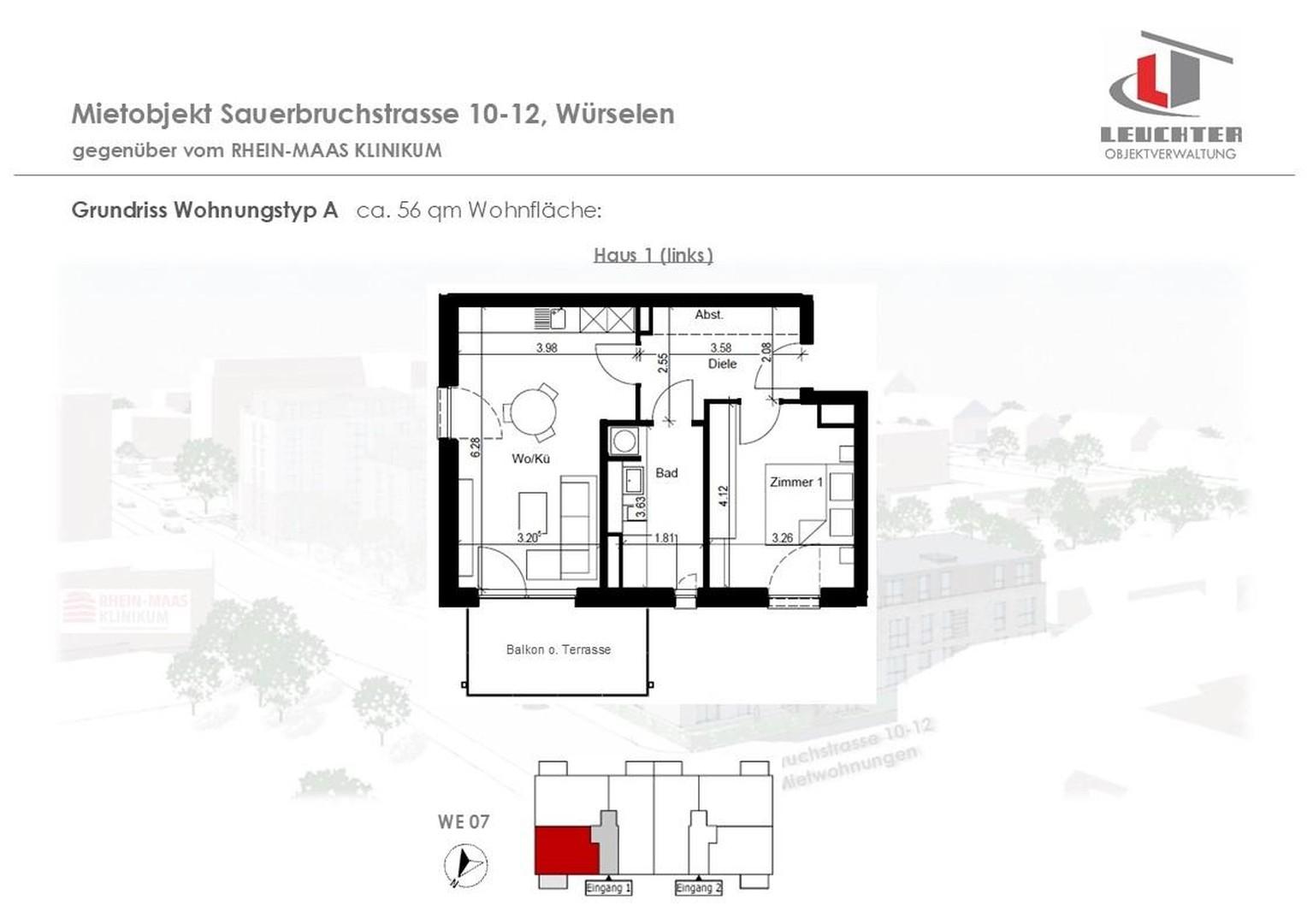 Grundriß Wohnungseinheit WE 02