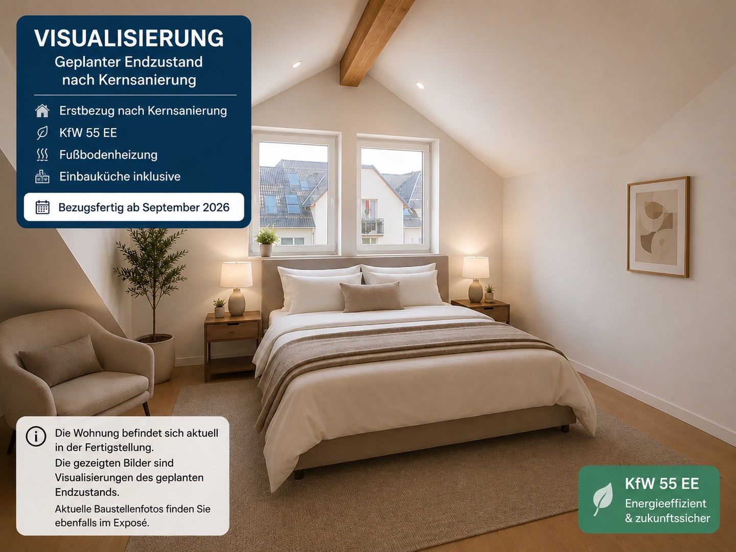 Schlafzimmer im Endzustand