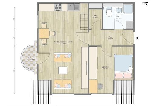 Grundriss der Wohnung