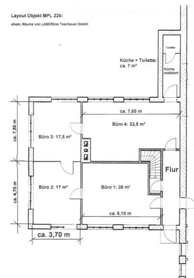 Bürotrakt 100 m²