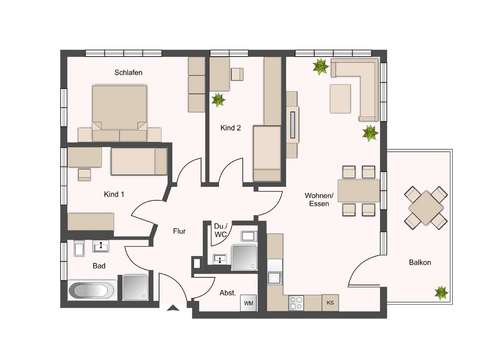 Grundriss - ca. 94 qm Wfl.