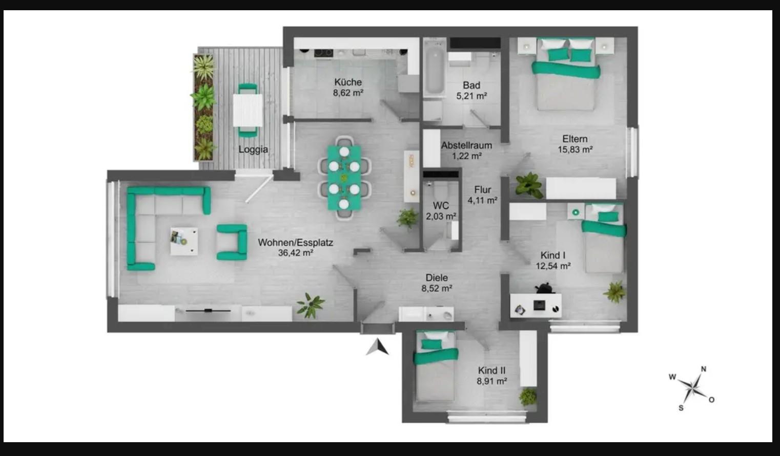 4 Zimmer ETW