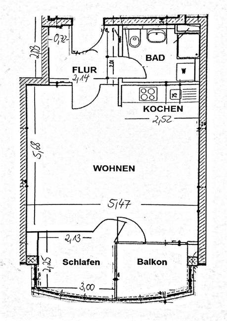 Grundriss mit Maße AZick40AWe279